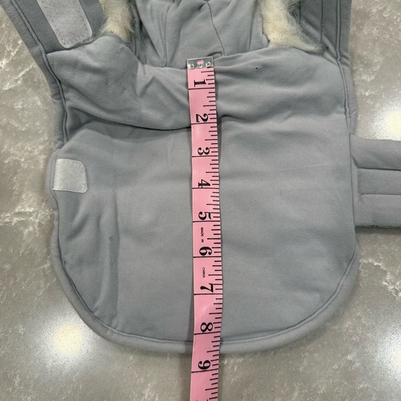 Gray Quilted Dog Winter Coat with Faux Fur Hood Size XS - Picture 8 of 11